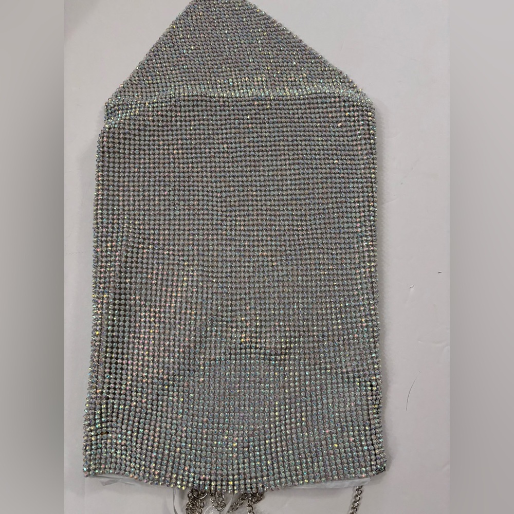 House of Harlow 1960 Women Rhinestone Scarf Halter Top Small Concert Club